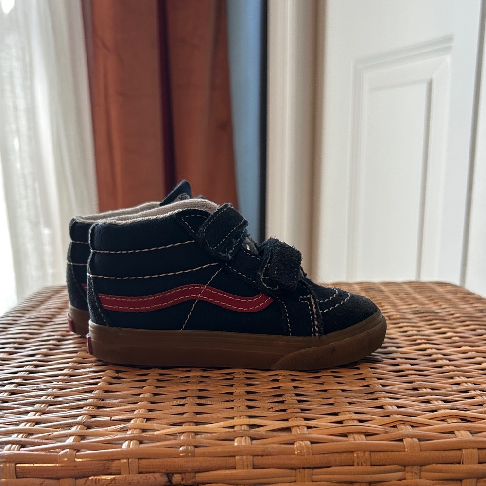Vans Kids Blue and Red High-Top Sneakers